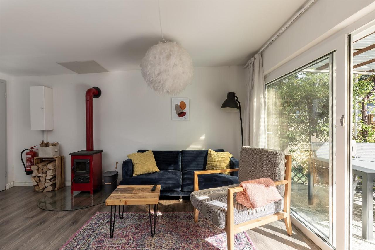 יואכימסטאל Gemutliches Tinyhouse Bungalow Mit Kamin & Sauna Am See מראה חיצוני תמונה